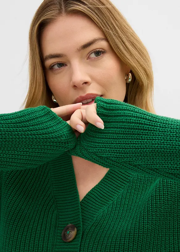 Grobstrickjacke aus reiner Baumwolle, bonprix