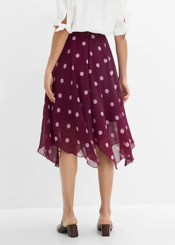 Chiffon-Midirock mit asymmetrischem Saum, bonprix