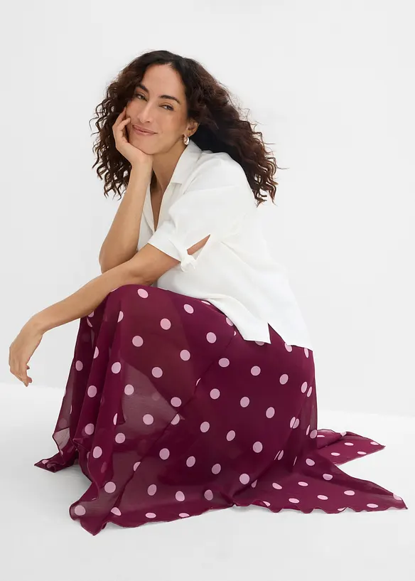 Chiffon-Midirock mit asymmetrischem Saum, bonprix
