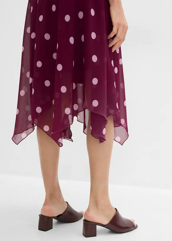 Chiffon-Midirock mit asymmetrischem Saum, bonprix