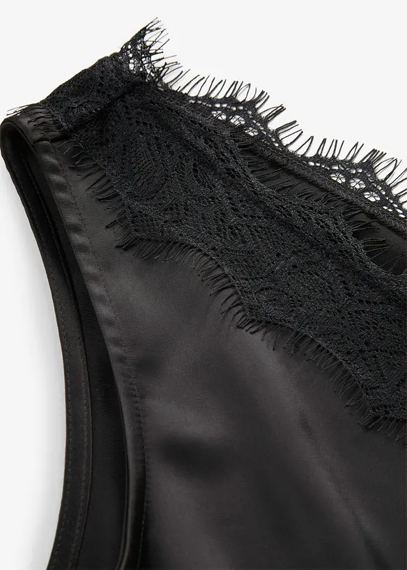 Top &agrave; dentelle, col V, bonprix