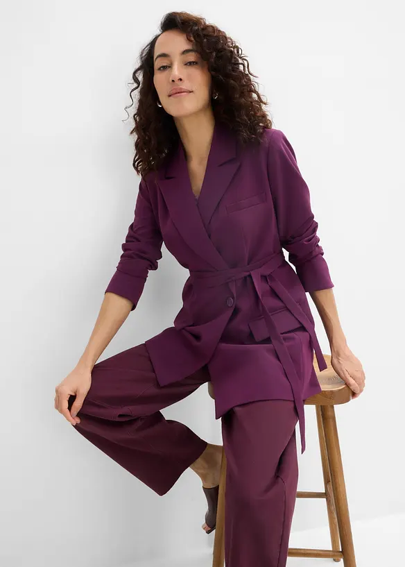 Blazer avec ceinture &agrave; nouer, bonprix
