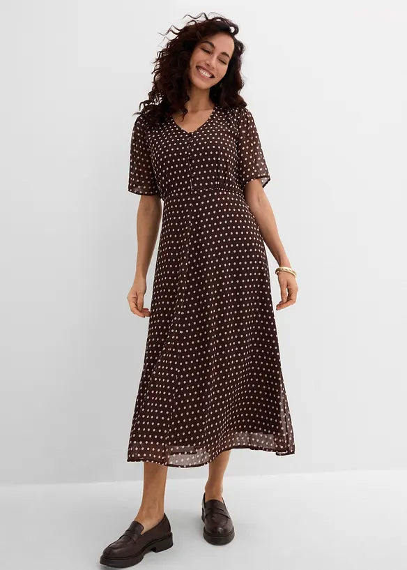 Midikleid aus flie&szlig;endem Satin, bonprix