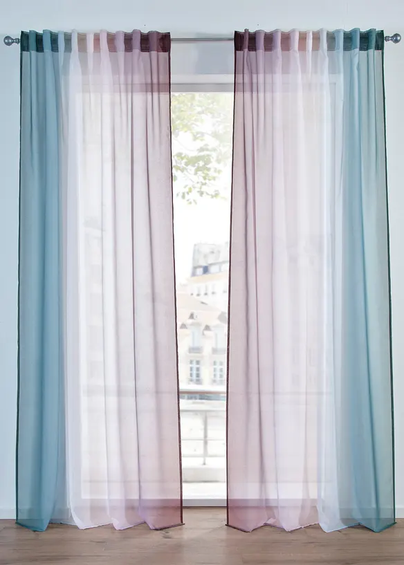 Voilage &agrave; motif d&eacute;grad&eacute; (2&nbsp;pces), bonprix
