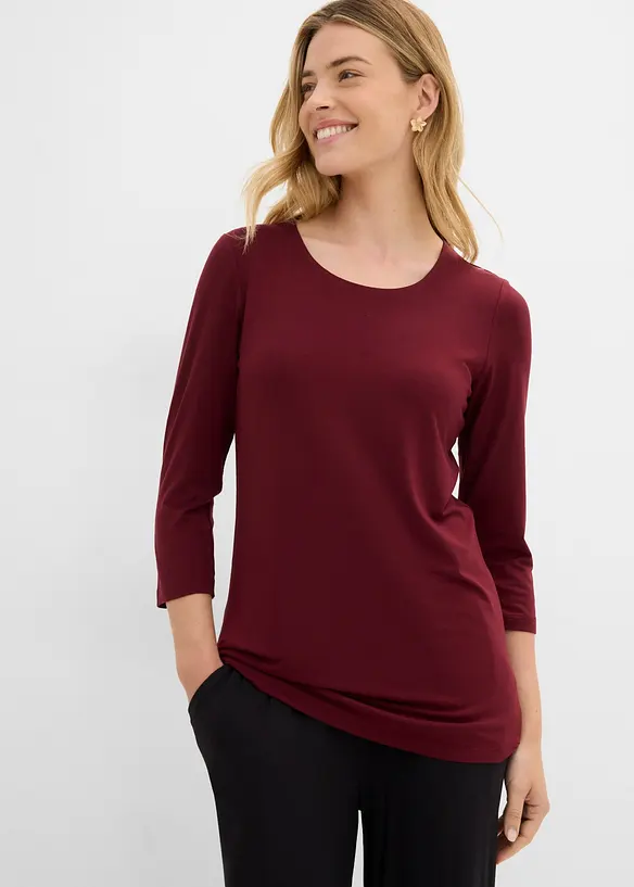 Shirt doppellagig vorn aus softem Viskose-Mix (2er Pack), bonprix