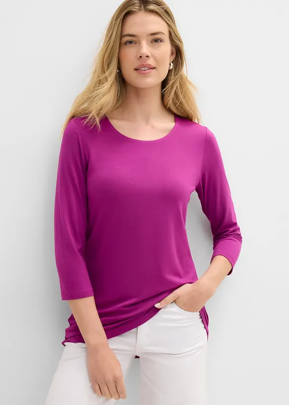 Shirt doppellagig vorn aus softem Viskose-Mix (2er Pack), bonprix