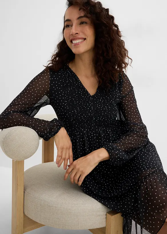 Robe en jersey mesh fin, bonprix