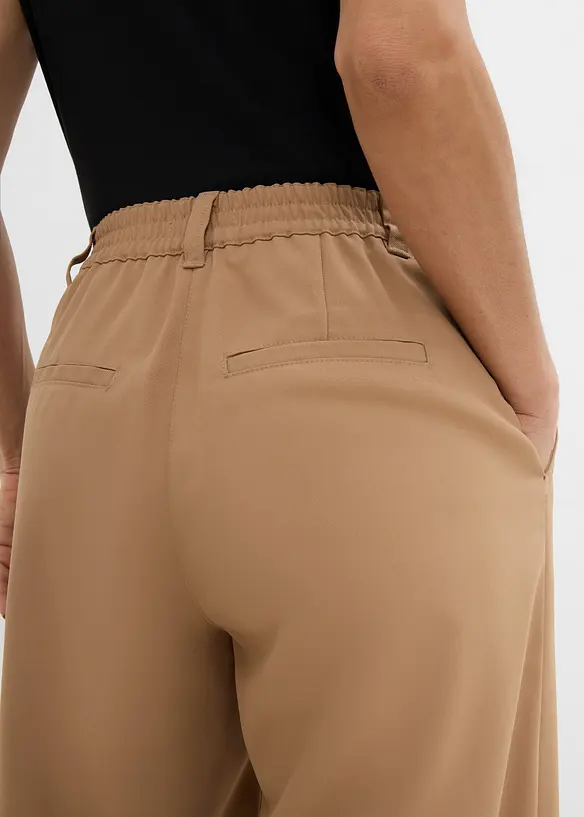 Pantalon barrel en coton extensible, bonprix