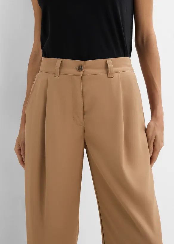 Pantalon barrel en coton extensible, bonprix