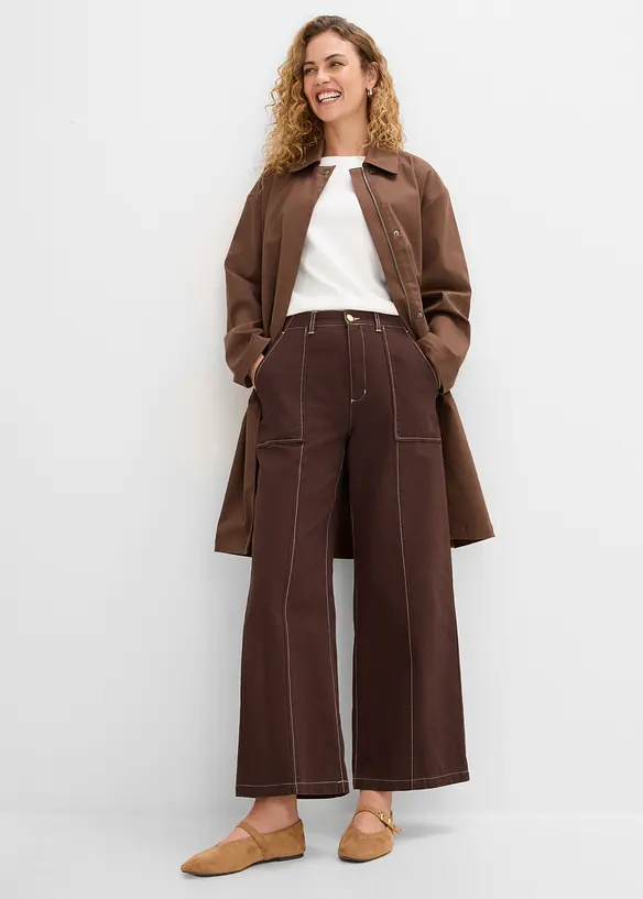 Pantalon raccourci en twill 100% coton, bonprix