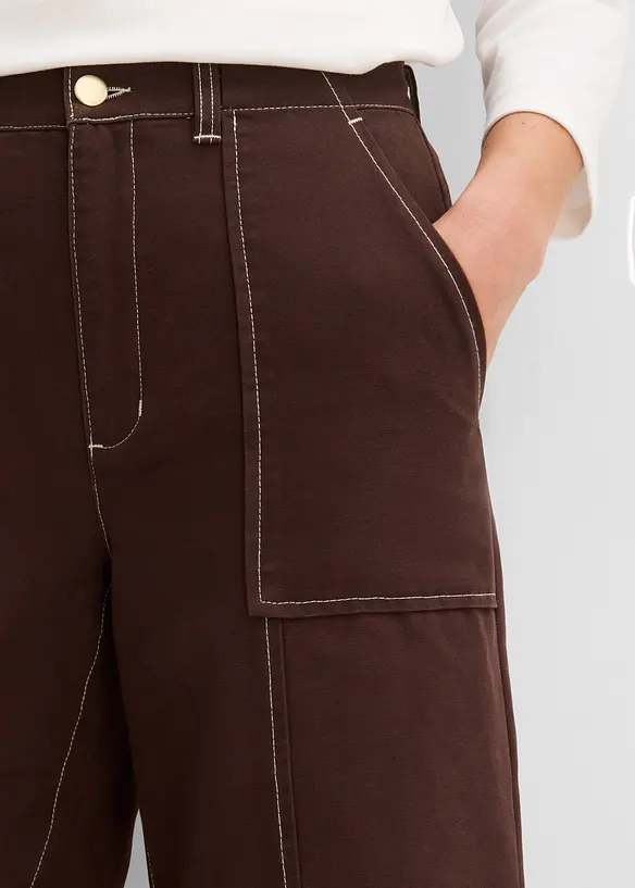 Pantalon raccourci en twill 100% coton, bonprix