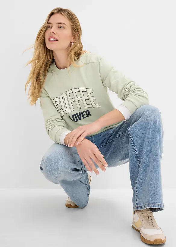 Sweat 100% coton avec imprim&eacute; gonflant, bonprix