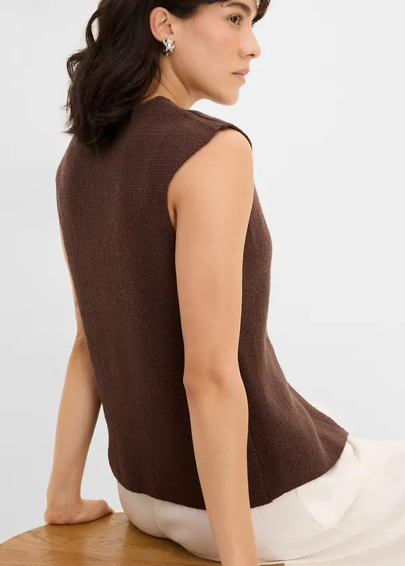 Gilet sans manches en maille milano, bonprix
