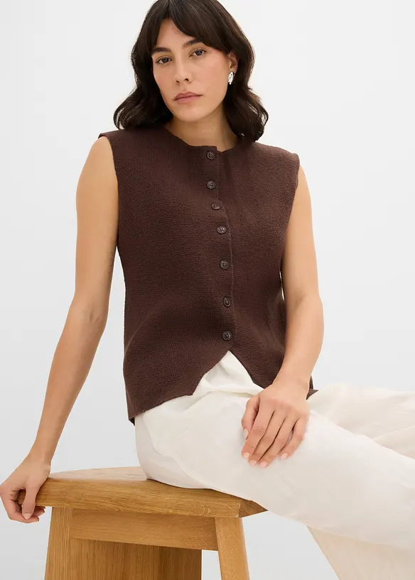 Gilet sans manches en maille milano, bonprix