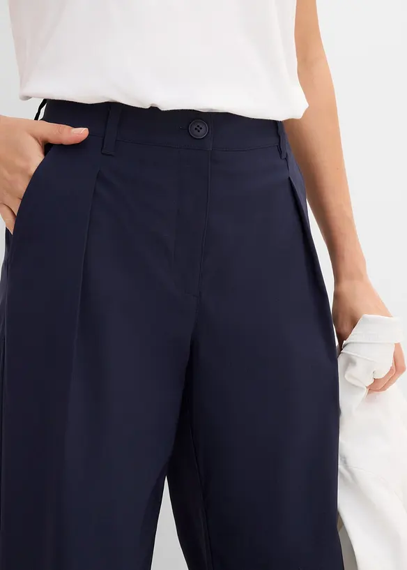 Stretchhose mit Bundfalte, aus Bengalin, bonprix