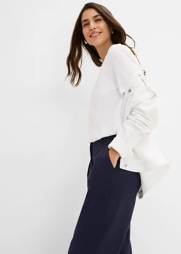 Stretchhose mit Bundfalte, aus Bengalin, bonprix