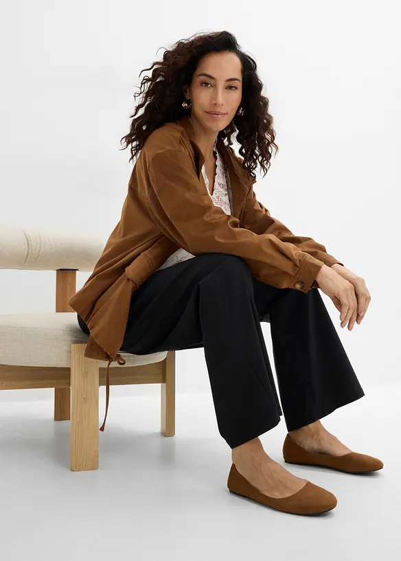 Pantalon &agrave; pinces en bengaline extensible, bonprix