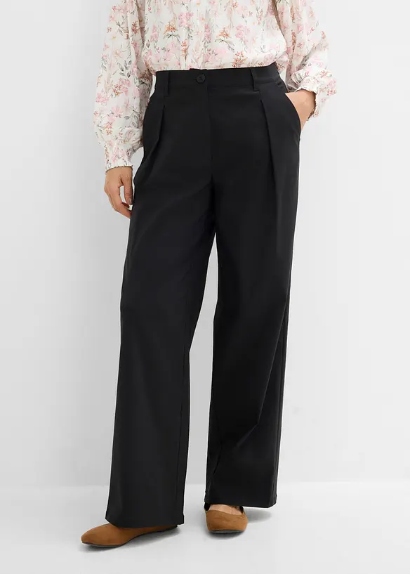 Pantalon &agrave; pinces en bengaline extensible, bonprix