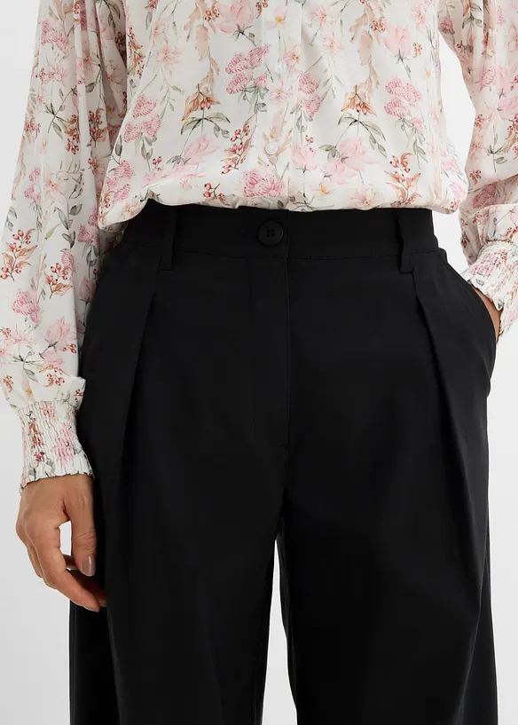 Pantalon &agrave; pinces en bengaline extensible, bonprix