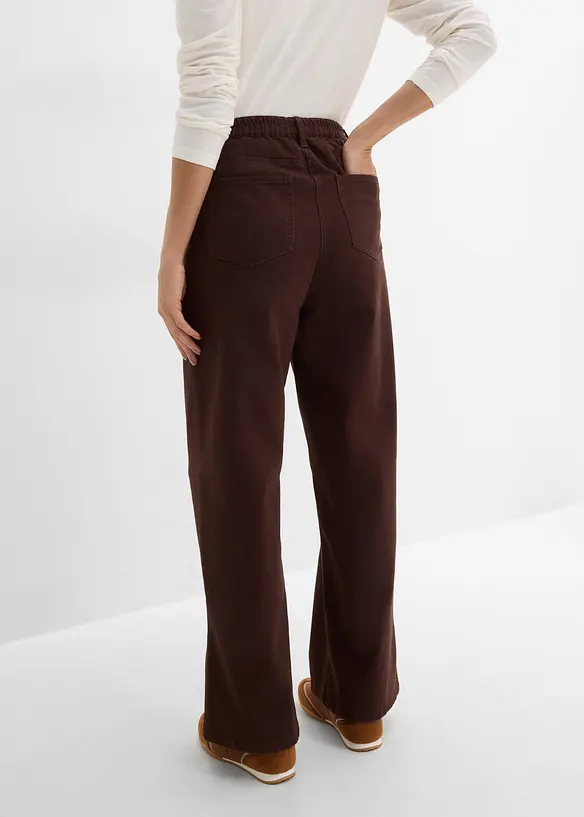 Wide-Leg Twillhose mit hohem Bund, bonprix