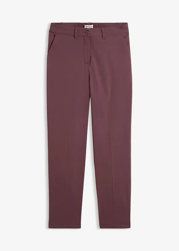 Pantalon cigarette en bengaline extensible, effet ventre plat, bonprix