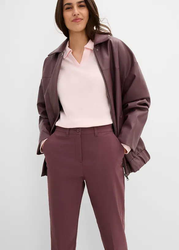 Pantalon cigarette en bengaline extensible, effet ventre plat, bonprix