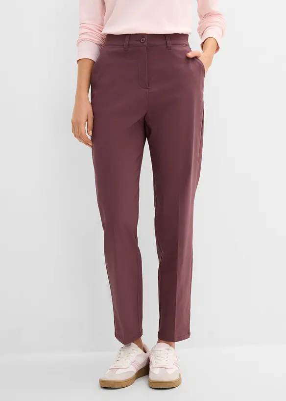 Pantalon cigarette en bengaline extensible, effet ventre plat, bonprix
