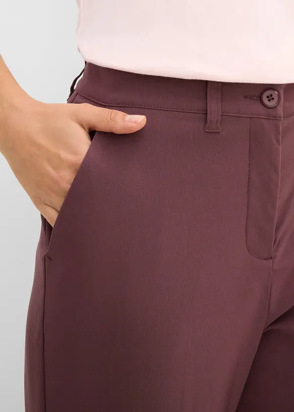 Pantalon cigarette en bengaline extensible, effet ventre plat, bonprix