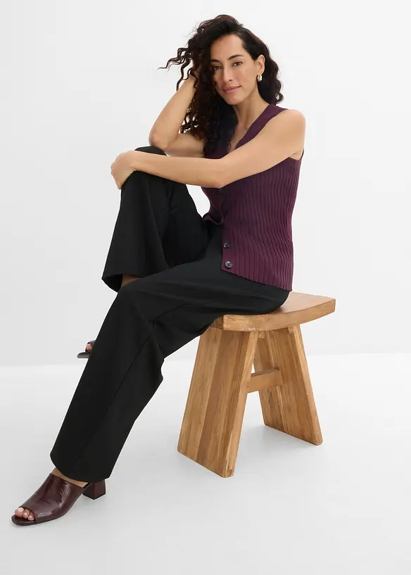 Pantalon &agrave; pinces en Punto di Roma, bonprix
