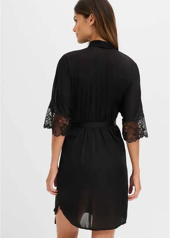 Kimono en satin et dentelle, bonprix