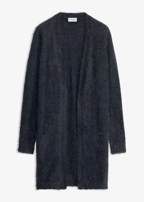Longstrickjacke in Flauschoptik, bonprix