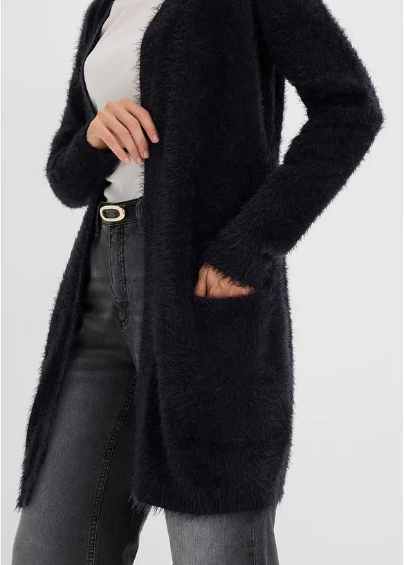 Longstrickjacke in Flauschoptik, bonprix