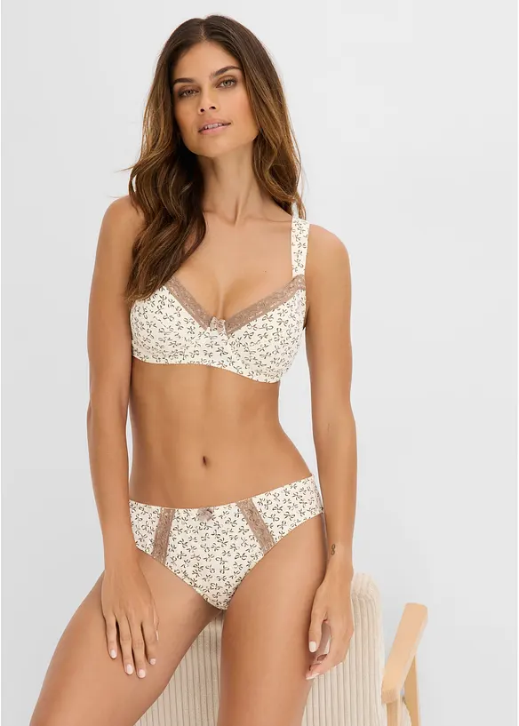 BH mit B&uuml;gel mit femininem Druck (3er Pack), bonprix