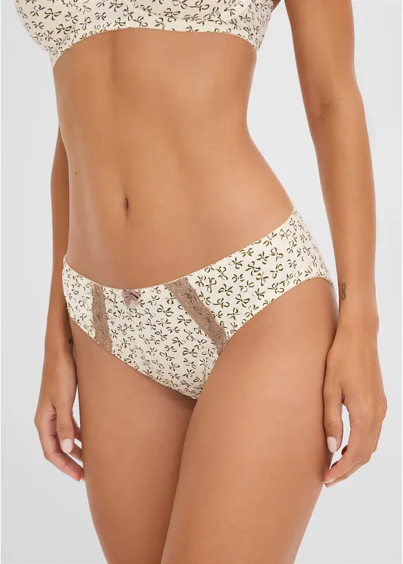 Slip mit femininem Druck (3er Pack), bonprix