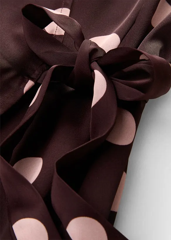 Robe portefeuille en satin fluide, bonprix