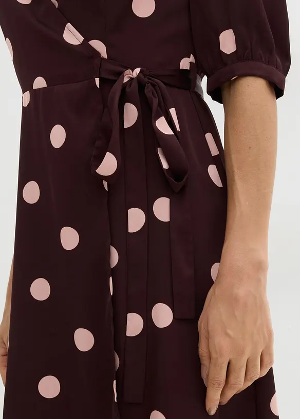 Robe portefeuille en satin fluide, bonprix