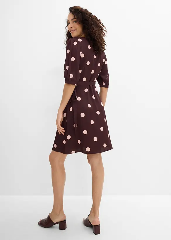 Robe portefeuille en satin fluide, bonprix