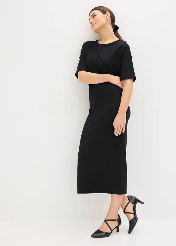 Robe midi en Punto di Roma confortable, bonprix