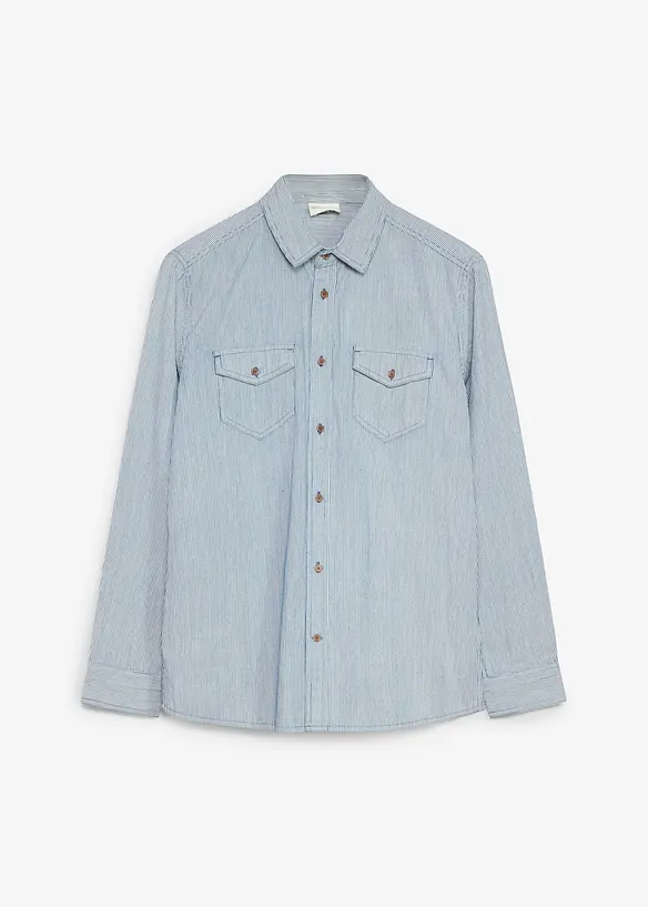 Chemise en jean manches longues, 100% coton, bonprix