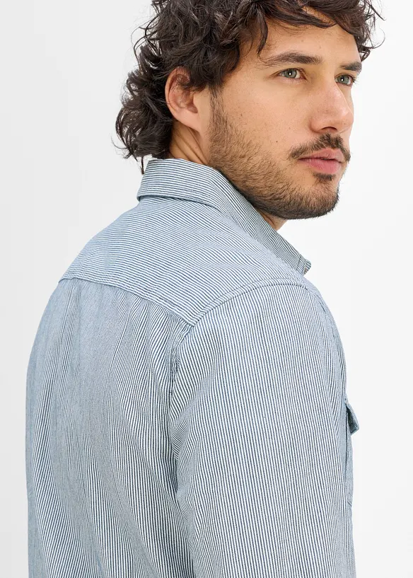 Chemise en jean manches longues, 100% coton, bonprix