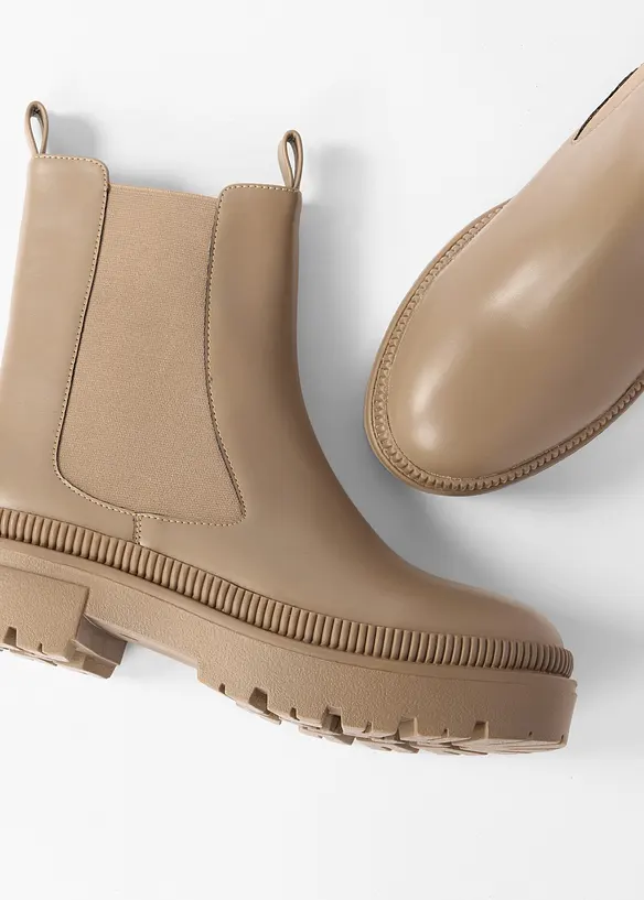 Bottines Chelsea &agrave; semelle crant&eacute;e, bonprix
