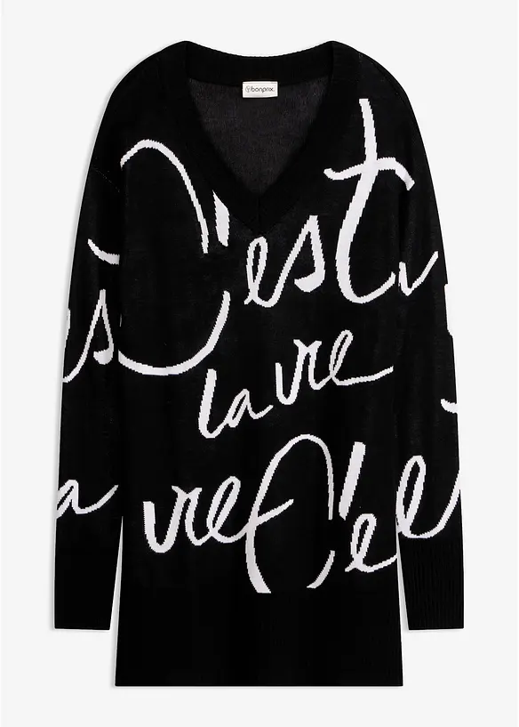 Longpullover mit Schriftzug, bonprix