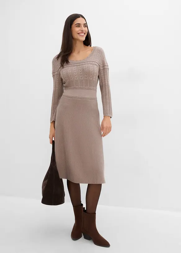 Strickkleid mit Ajourmuster, bonprix