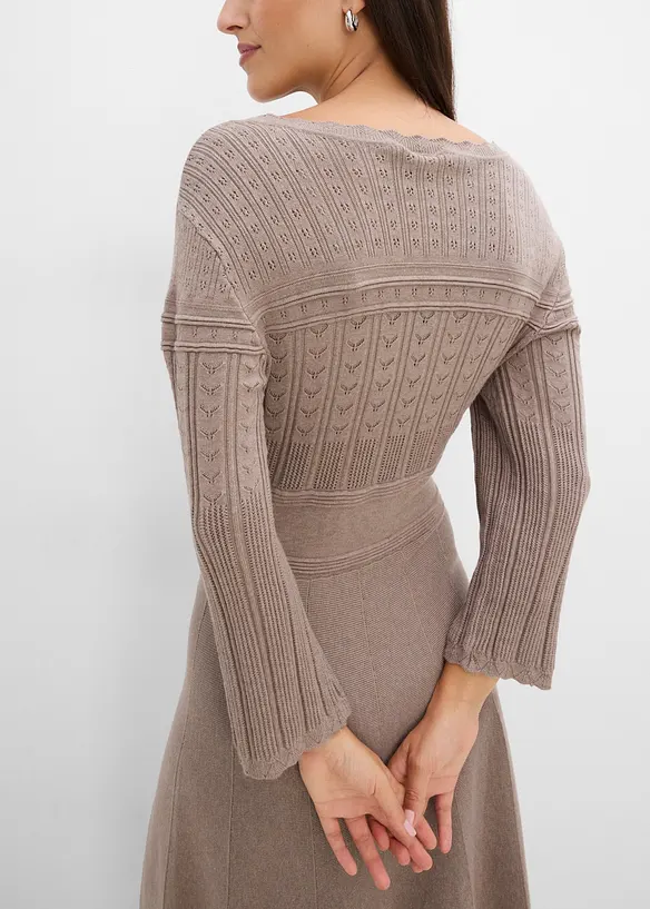 Strickkleid mit Ajourmuster, bonprix