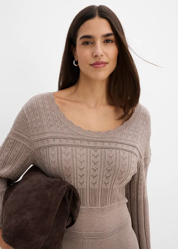 Strickkleid mit Ajourmuster, bonprix