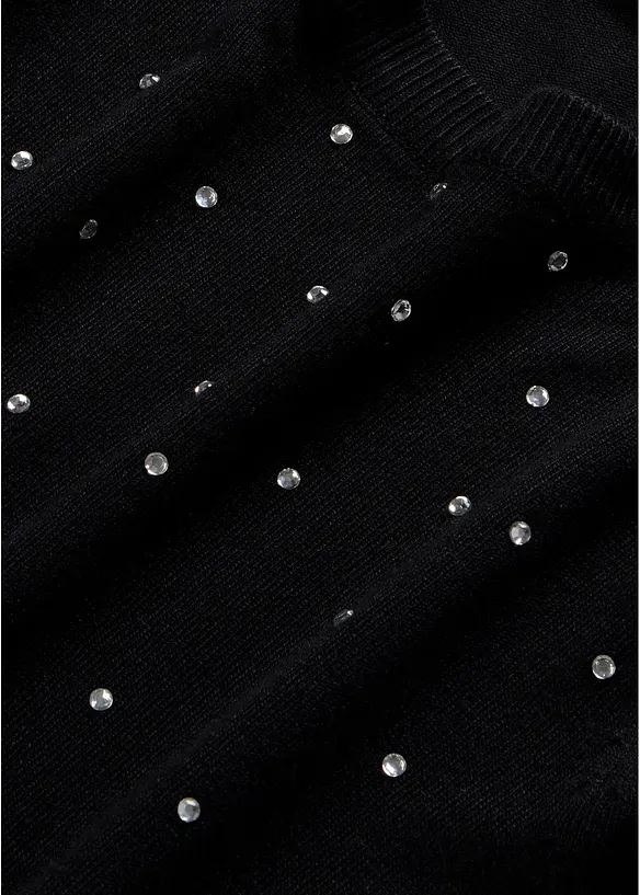 Pull long &agrave; strass, bonprix