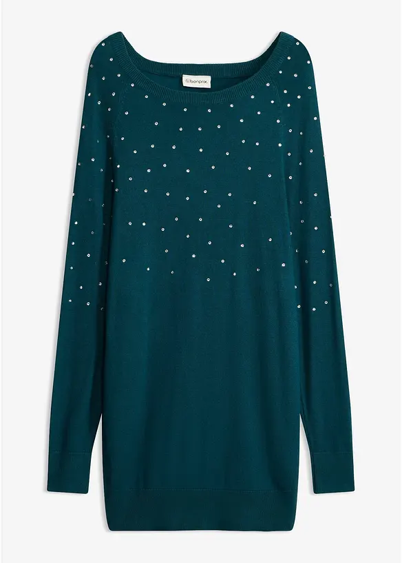 Pull long &agrave; strass, bonprix