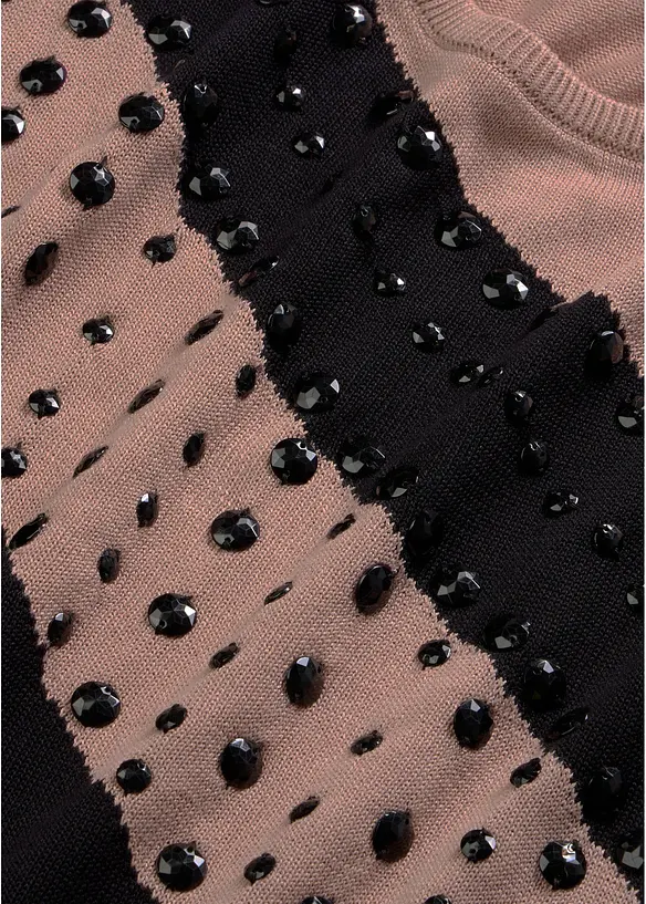 Pull long avec strass, bonprix