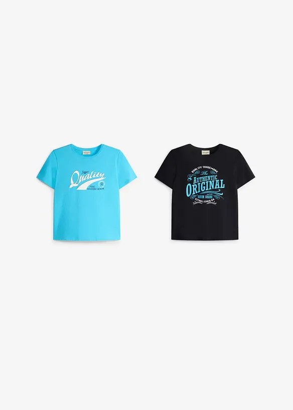 Lot de 2&nbsp;T-shirts 100% coton, bonprix