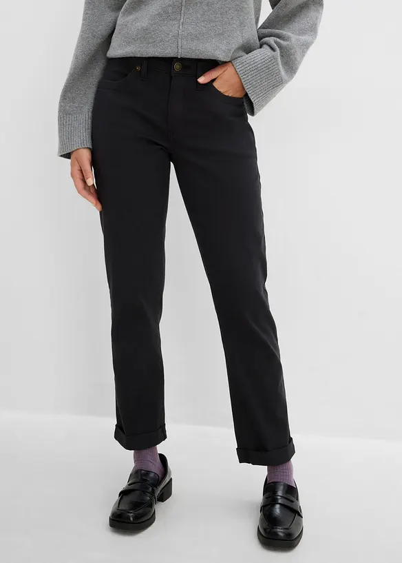 Jean droit taille mi-haute, extensible, bonprix